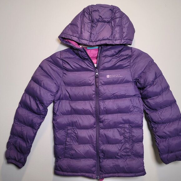 Girl's hooded puffer jacket- size 7–8. - Picture 6 of 7